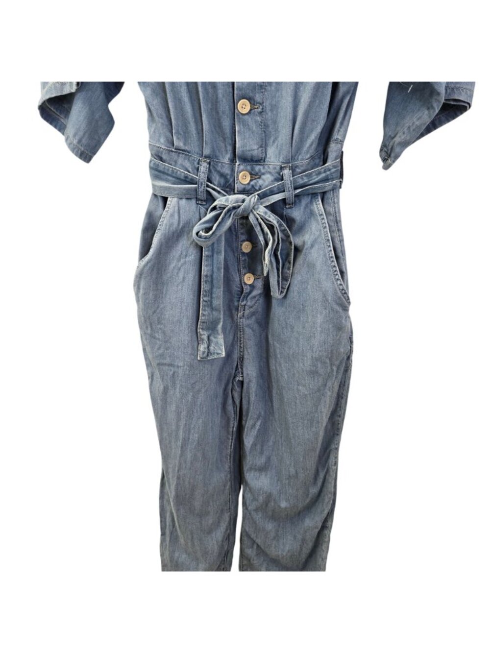NWOT Free People Marley Chambray Denim Jumpsuit Size XS - Picture 7 of 9